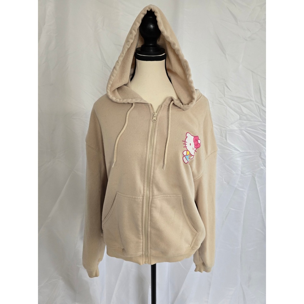Hybrid Apparel Hello Kitty and Friends Zip Up Hoodie Beige XL Kawaii